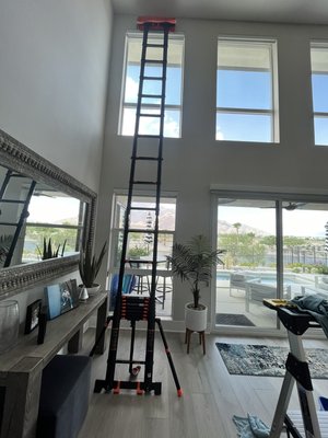 Clerestory Window Cleaning - If your home has hard to reach windows call a professional to ensure they are cleaned safely. We have the tools, experience and knowledge to do the job correctly in the safest way possible.