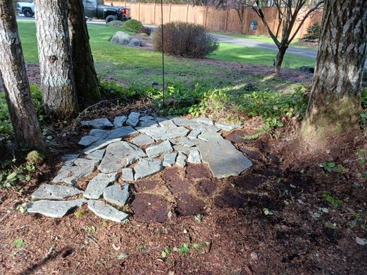 picnic table pad - This project was for a very nice couple just looking for a flat place to put picnic table.