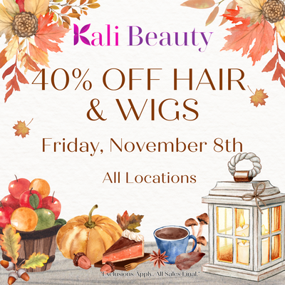 40% Off Hair & Wigs 11.8.2024 - Exclusions Apply. All Sales Final. 40% Off Hair & Wigs 11.8.2024 - Exclusions Apply. All Sales Final.