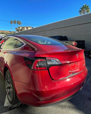 2021 Tesla Model Y - 2021 Tesla Model Y in for collision repair. This vehicle sustained rear end damage to the lift gate and rear bumper. We used OEM brand new Tesla parts, Tesla approved equipment and material, as well as calibrating it by Tesla so that it is safe for the road.