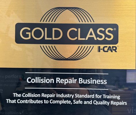 I-Car Gold Class - I-CAR has been established for decades as the top training and certification entity in the collision repair industry. With very specific training and testing requirements in place, shops must also participant in ongoing education every year to remain certified in the Gold Class category. Your insurance company demands that the shop that repairs your vehicle be an I-CAR GOLD CLASS facility. With our trained and certified technicians we are able to offer you a "Limited Lifetime Warranty" that is honored nationwide. Obviously there are a few things we cannot guarantee for life, such as a wheel alignment, rust repair or rock chips on paint or windshields. Except for a few exceptions, we warranty our workmanship and quality for as long as you own your vehicle. I-Car Gold Class - I-CAR has been established for decades as the top training and certification entity in the collision repair industry. With very specific training and testing requirements in place, shops must also participant in ongoing education every year to remain certified in the Gold Class category. Your insurance company demands that the shop that repairs your vehicle be an I-CAR GOLD CLASS facility. With our trained and certified technicians we are able to offer you a "Limited Lifetime Warranty" that is honored nationwide. Obviously there are a few things we cannot guarantee for life, such as a wheel alignment, rust repair or rock chips on paint or windshields. Except for a few exceptions, we warranty our workmanship and quality for as long as you own your vehicle.