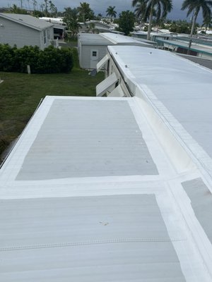 Mobile Home Repair in Naples. - Customer had multiple leaks due to lack of maintenance.
This project consisted of pressure cleaning the entire roof, then caulking all expose screws, then overlaying them with roof tape and finally coating all seams with GACO Roof Coating. Mobile Home Repair in Naples. - Customer had multiple leaks due to lack of maintenance.
This project consisted of pressure cleaning the entire roof, then caulking all expose screws, then overlaying them with roof tape and finally coating all seams with GACO Roof Coating.