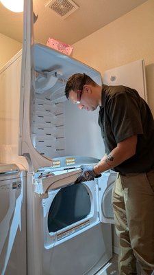 MAYTAG Dryer Tower - MAYTAG Dryer Tower. No heat and spinning.