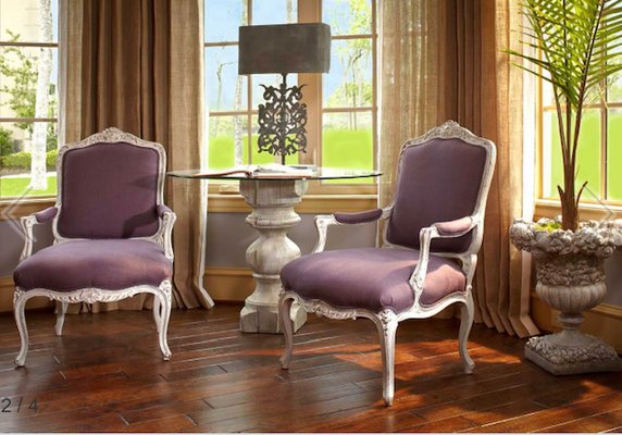 Riverside Home - This was a new construction home, we wanted to create a serene retreat. Upcycled table base and lamp, lavender bergere chairs, linen draperies. The alcove behind the bed has a textured wallcovering and French style sconces. The bed and bedding are custom. The nightstands were upcycled from antique korbels from a turn of the century warehouse in Galveston. The walls are a Sherwin Williams color called Swanky Gray - it's a beautiful gray and in some lights looks almost lavender. Riverside Home - This was a new construction home, we wanted to create a serene retreat. Upcycled table base and lamp, lavender bergere chairs, linen draperies. The alcove behind the bed has a textured wallcovering and French style sconces. The bed and bedding are custom. The nightstands were upcycled from antique korbels from a turn of the century warehouse in Galveston. The walls are a Sherwin Williams color called Swanky Gray - it's a beautiful gray and in some lights looks almost lavender.