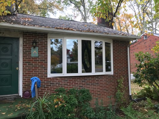 Bow Window - Replacement of an original "egg crate" bow window. Replaced with New Vinyl Bow window. Bow Window - Replacement of an original "egg crate" bow window. Replaced with New Vinyl Bow window.