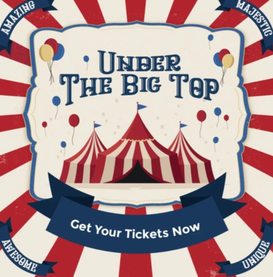 Under The Big Top Escape Room - THE RING MASTER HAD A MAGICAL CURSE PLACED UPON HIM. THE CURSE SEPARATED HIS SPIRIT INTO PIECES OF HIS CLOTHING! HOWEVER, THE SHOW MUST GO ON! HELP FIND AND ASSEMBLE HIS CLOTHING TO BRING HIM AND THE CIRCUS BACK TO LIFE! Under The Big Top Escape Room - THE RING MASTER HAD A MAGICAL CURSE PLACED UPON HIM. THE CURSE SEPARATED HIS SPIRIT INTO PIECES OF HIS CLOTHING! HOWEVER, THE SHOW MUST GO ON! HELP FIND AND ASSEMBLE HIS CLOTHING TO BRING HIM AND THE CIRCUS BACK TO LIFE!