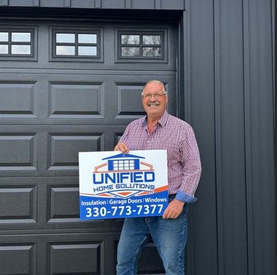 Garage Door Install - Review from customer- I used Unified Home Solutions for my custom garage door. This was a new construction project and I had a very specific door in mind. They did not disappoint, my garage door is exactly what I hoped for. I would highly recommend Unified Home Solutions for your home improvement needs. I always support locally owned companies, if you are in or near Kent, OH make Unified your #1 choice. I look forward to updating my windows with them soon!