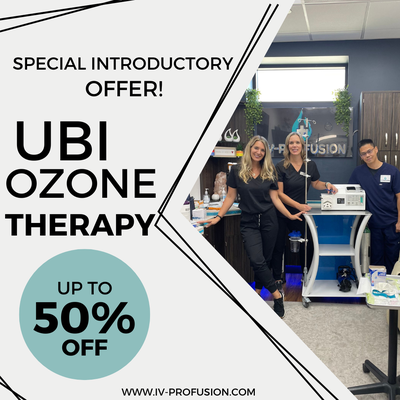 IV Ozone therapy with ultraviolet blood irradiation - Are you constantly feeling run down and sick, and are in search of a way to feel better? By using a combination of IV ozone therapy and UBI, you can help address any lingering infections in your body, even those that antibiotics cannot fight, while giving your immune system a much-needed boost.


What Is Ozone Therapy?

Ozone therapy utilizes the powers of ozone gas to help fight disease.

The oxygen that we breathe in contains two atoms of oxygen. Ozone is a form of this, but instead of two atoms of oxygen, it contains three atoms of oxygen. This makes ozone a highly reactive form of oxygen that also offers more oxygen to cells.

The Benefits of Ozone Therapy

Ozone therapy utilizes the actions of ozone to increase the amount of oxygen delivered to red blood cells, which then deliver more oxygen to the tissues and organs in the body.

Providing more oxygen to the body can help to:

increase circulation

strengthen the immune system

purify the bloodstream

stimulate white blood cells

improve varicose veins

increase resistance to infections

protect against cells mutation and cancer formation

With IV ozone therapy, a sample of your blood is drawn, mixed with ozone, and then infused back into your body using an IV drip. Since everyone is different, the ideal ozone dose will depend on you and your needs.

Ozone therapy has been shown to help with numerous conditions, including arthritis, viral diseases, macular degeneration, ischemic heart disease, and cancer.