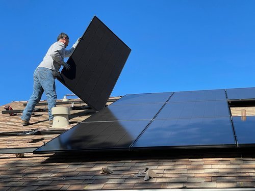 REMOVING SOLAR PANELS - We’ve just completed a solar panel removal project with precision and care. Our team assessed the system and surrounding area, safely disconnected the panels from the inverter and power sources, and carefully removed the panels using specialized tools—ensuring no damage to the roof or wiring. After removal, the panels were securely stored for future reinstallation or other needs, guaranteeing a smooth and efficient process from start to finish. REMOVING SOLAR PANELS - We’ve just completed a solar panel removal project with precision and care. Our team assessed the system and surrounding area, safely disconnected the panels from the inverter and power sources, and carefully removed the panels using specialized tools—ensuring no damage to the roof or wiring. After removal, the panels were securely stored for future reinstallation or other needs, guaranteeing a smooth and efficient process from start to finish.
