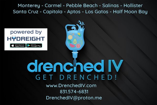 Mobile IV Therapy powered by Hydreight - Download the hydreight app now so you can book services today!
Santa Clara County
Monterey County
Santa Cruz County 
San Benito County
San Mateo County