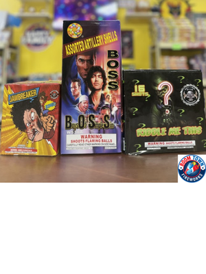 Spend $100 at Boom Town Fireworks & get a FREE Firework: Jawbreaker, Boss or Riddle Me This! - Welcome to Boom Town- Where Fireworks and Safety Come First!

At Boom Town, our top priority is your safety and your satisfaction. We're here to help you put on an unforgettable Firework show with out the guess work. 

No More Buying Blindly!
Most products now comes with a QR code you can scan to preview the effects before you buy. 
You'll know exactly what you're getting.

Avoid Duplicate Effects
We'll help you build a show with no repeated Fireworks, so every moment is fresh and exciting.

Custom Show Planning
Call us to learn what exclusive offer we are giving away for just Yelpers. We can help you plan a show that stands out! Whether it's 

~Sourcing unique fireworks
~Stepping up with modules and firing systems
~Learning to build custom mortar racks 
~Or mastering the art of fusing Fireworks for the perfect timing

We're your #1 Firework partner in making your Fireworks show not just safer, but also more thrilling and enjoyable for everyone.

There's only one town for Fireworks done right- Boom Town. Let's light up the sky, the safe and smart way!
