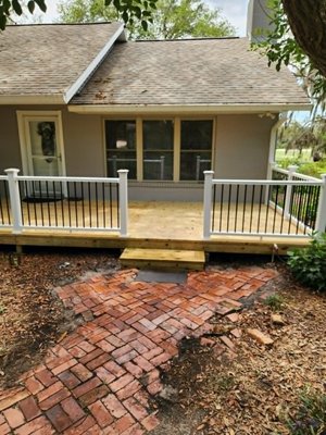 Elevated deck safety issue - SO we spent the last two weeks in Keystone heights FL ,Helping a great couple with their deck issues . The front deck was a full gut and start over . so we built a 12x30 front deck with custom composite railing topped it off with post sleeves and lighted stair entry. The back deck looked to be a basic re-deck with a estimated 30% structure rebuild .It turned out to be a full structure rebuild and a re deck once we started peeling off the layers .So ofc we built it our way adding more poles and under supports ,every joist now has hangers and hurricane clips-every 4x4 now has ledger lock bolts - both stairs re-built using all new wood - then also topped it off with composite handrails with post sleeves lighted stair access - they can now walk safely on their elevated deck and enjoy the lake view. come see why we are so different. A big shout our to Fly Transport LLC for all of our dump trailer needs .
#PutnamHomeServices
#LakeDeck
#PutnamDecks
#flytransportllc
#shoploca Elevated deck safety issue - SO we spent the last two weeks in Keystone heights FL ,Helping a great couple with their deck issues . The front deck was a full gut and start over . so we built a 12x30 front deck with custom composite railing topped it off with post sleeves and lighted stair entry. The back deck looked to be a basic re-deck with a estimated 30% structure rebuild .It turned out to be a full structure rebuild and a re deck once we started peeling off the layers .So ofc we built it our way adding more poles and under supports ,every joist now has hangers and hurricane clips-every 4x4 now has ledger lock bolts - both stairs re-built using all new wood - then also topped it off with composite handrails with post sleeves lighted stair access - they can now walk safely on their elevated deck and enjoy the lake view. come see why we are so different. A big shout our to Fly Transport LLC for all of our dump trailer needs .
#PutnamHomeServices
#LakeDeck
#PutnamDecks
#flytransportllc
#shoploca