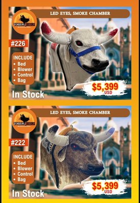 Mechanical Bulls - XL Mechanical Bull Comes with original leather, 13 x 13 Bed, Blower,Bag, and control box
Capacity 440 pounds Mechanical Bulls - XL Mechanical Bull Comes with original leather, 13 x 13 Bed, Blower,Bag, and control box
Capacity 440 pounds