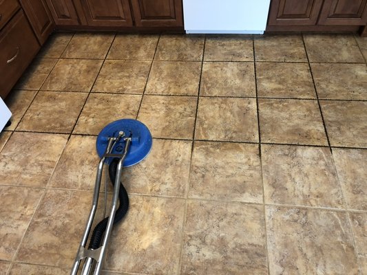 Tile & Grout Floor Cleaning. - Night and day difference. Tile & Grout Floor Cleaning. - Night and day difference.