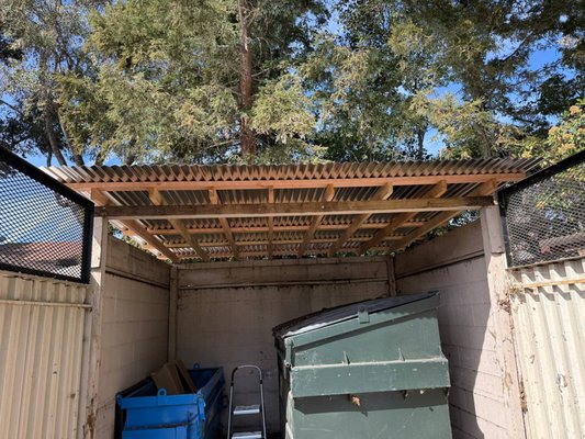Canopy roof repair - We were contacted for the repair of an existing canopy structure. After inspection, we found that the structure was in poor condition and posed a potential safety risk.

We quickly coordinated with the client and proceeded with a full removal of the damaged structure, followed by the installation of a new framing system (wood support structure). The new roof covering was replaced with aluminum panels, as requested by the homeowner, to improve durability and reduce heat exposure.

The project is shown in progress photos from demolition through completion.