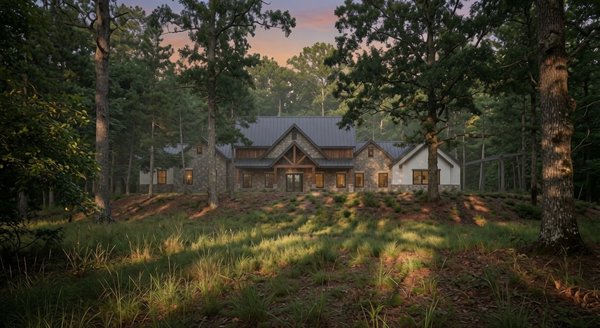 New Construction Home - We’re excited to build this stunning custom home for the James family on their private 20+ acre wooded lot. This ~3,951 sq ft heated single-story residence blends industrial farmhouse aesthetics with modern luxury and thoughtful accessibility features.
Standout Design Elements:
Private Master Suite positioned as a true sanctuary away from the main living areas, complete with an expansive ~15–16 ft wide shower (dual entries, center bench, waterfall rain head), soaking tub, and oversized closet.
3 Bedrooms + Office (office includes closet — functions as a potential 4th bedroom). Every bedroom has its own walk-in closet and private full bath, plus a half bath for guests.
Open Concept Living with seamless kitchen, dining, and living areas.
Gourmet Kitchen featuring a large 12 ft island, 48" range, panel-ready refrigerator, and generous circulation space.
Elevated Finishes & Details:
Tongue & groove ceilings and varied ceiling treatments throughout.
Shadow box accent lighting for soft, dramatic effect in private corridors and behind the master headboard.
Storefront-style glass accents in the office and master bath.
Large multi-slide or accordion doors opening the living area to a spacious rear porch for seamless indoor/outdoor living and entertaining.
Modern base & trim details: Inset reveals instead of traditional baseboards, featuring 3/8" Z-channel transitions between floors and walls for a clean, contemporary look. Many doorways will also feature seamless inset wood reveals (no traditional casing) for a minimalist, integrated aesthetic.
Accessibility-Focused Design — Minimum 3 ft openings, zero-entry thresholds, and layouts planned for future adaptability.
Exterior — Crisp white limestone on primary bump-outs with Hardie lap siding and board & batten accents for rich texture and low maintenance.
Garage + Shop — Oversized 2-car garage with tall doors + a 40x60 red iron shop featuring a mezzanine (potential future living space), lean-tos, and excellent vehicle/storage capabilities.
This home is designed as a private retreat and entertainment destination, built with quality materials and long-term livability in mind. New Construction Home - We’re excited to build this stunning custom home for the James family on their private 20+ acre wooded lot. This ~3,951 sq ft heated single-story residence blends industrial farmhouse aesthetics with modern luxury and thoughtful accessibility features.
Standout Design Elements:
Private Master Suite positioned as a true sanctuary away from the main living areas, complete with an expansive ~15–16 ft wide shower (dual entries, center bench, waterfall rain head), soaking tub, and oversized closet.
3 Bedrooms + Office (office includes closet — functions as a potential 4th bedroom). Every bedroom has its own walk-in closet and private full bath, plus a half bath for guests.
Open Concept Living with seamless kitchen, dining, and living areas.
Gourmet Kitchen featuring a large 12 ft island, 48" range, panel-ready refrigerator, and generous circulation space.
Elevated Finishes & Details:
Tongue & groove ceilings and varied ceiling treatments throughout.
Shadow box accent lighting for soft, dramatic effect in private corridors and behind the master headboard.
Storefront-style glass accents in the office and master bath.
Large multi-slide or accordion doors opening the living area to a spacious rear porch for seamless indoor/outdoor living and entertaining.
Modern base & trim details: Inset reveals instead of traditional baseboards, featuring 3/8" Z-channel transitions between floors and walls for a clean, contemporary look. Many doorways will also feature seamless inset wood reveals (no traditional casing) for a minimalist, integrated aesthetic.
Accessibility-Focused Design — Minimum 3 ft openings, zero-entry thresholds, and layouts planned for future adaptability.
Exterior — Crisp white limestone on primary bump-outs with Hardie lap siding and board & batten accents for rich texture and low maintenance.
Garage + Shop — Oversized 2-car garage with tall doors + a 40x60 red iron shop featuring a mezzanine (potential future living space), lean-tos, and excellent vehicle/storage capabilities.
This home is designed as a private retreat and entertainment destination, built with quality materials and long-term livability in mind.