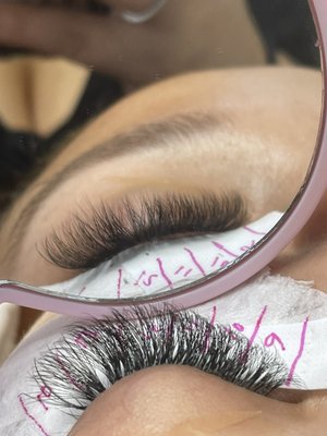2 week hybrid fill - This is a hybrid fill after this client came in with 2 week retention after having a fun summer & enjoying the beach! Client cleansed lashes daily and was able to achieve this retention with proper care. This lash fill took one hour and thirty minutes to complete from start to finish including a consultation session to make any necessary changes and photo session both before and after. 2 week hybrid fill - This is a hybrid fill after this client came in with 2 week retention after having a fun summer & enjoying the beach! Client cleansed lashes daily and was able to achieve this retention with proper care. This lash fill took one hour and thirty minutes to complete from start to finish including a consultation session to make any necessary changes and photo session both before and after.