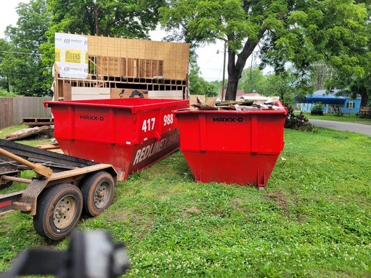 Dumpster in construction service. - Our dumpsters were used to remove trash from our client's building in Aurora, MO. Dumpster in construction service. - Our dumpsters were used to remove trash from our client's building in Aurora, MO.