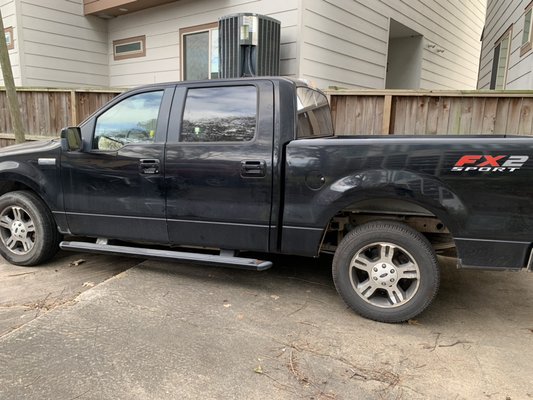Used vehicle purchase project - On this particular project we did a full interior cleaning on this Ford F-150 that a customer purchased from a private seller.  We did a shampoo with steam cleaning and trash removal.  We also washed the exterior and dried with microfiber towel.