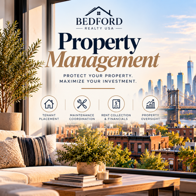 Property Management - Take the stress out of managing your investment. Bedford Realty USA provides property management support for rental property owners, including tenant needs, maintenance coordination, rent collection, and day-to-day property oversight. Property Management - Take the stress out of managing your investment. Bedford Realty USA provides property management support for rental property owners, including tenant needs, maintenance coordination, rent collection, and day-to-day property oversight.