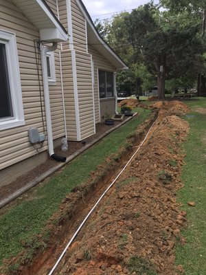 Water service main - Water service main replacement from City water meter into basement of home. Water service main - Water service main replacement from City water meter into basement of home.