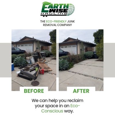 Eco-Conscious Residential Junk Removal Services - EarthWise Hauling is your trusted local full-service junk removal company, proudly serving Orange County and Southern Los Angeles County. Whether you’re clearing out clutter, tackling a spring cleaning project, or getting rid of unwanted junk, our reliable hauling services are here to make the process effortless.

Our eco-friendly approach means we prioritize proper disposal of all items. From appliance removal and furniture removal to electronic waste, we ensure reusable materials are taken to a recycling facility, minimizing landfill impact. Equipped with modern junk removal trucks that run on clean burning Renewable Natural Gas, we’re ready to handle any junk removal job efficiently and responsibly.

Have old furniture, clutter, or outdated electronics piling up? EarthWise Hauling specializes in fast, hassle-free junk removal services to keep your home clean and organized. Plus, we accept all major credit cards with no extra fees, offering a straightforward and convenient payment experience.