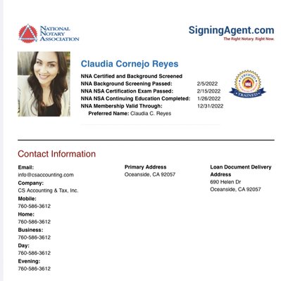 Loan Signing Notary Agent - Certified Loan Signing Notary Agent and currently taking on new clients. Reach out for a free estimate (760) 586-3612 or info@csaccountingandtax.com Loan Signing Notary Agent - Certified Loan Signing Notary Agent and currently taking on new clients. Reach out for a free estimate (760) 586-3612 or info@csaccountingandtax.com