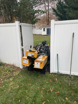 Ability to get into tight spaces - With the size of my machine I am able to access gated yards or narrow entry points.