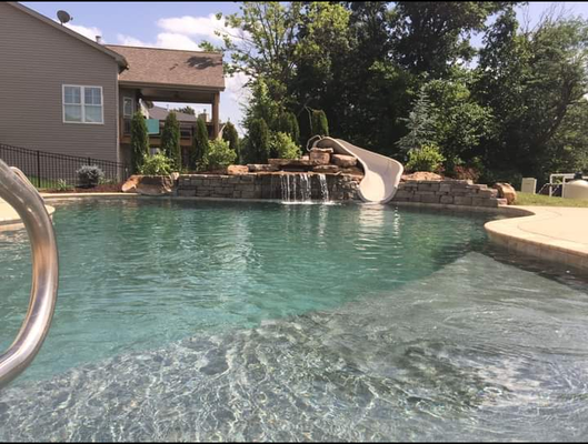 Pools Done by Atlantis - These pools were built by the owner of Atlantis Pool Service. This is when Atlantis first became introduced to pool building and service in Troy, MO in 2014-2015