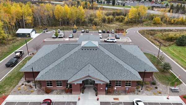 Commercial Roof 2025 - This roof was completed for a commercial contractor in 2025. The GAF Timberline HDZ Bold colors are a fresh look with a multi-tone color scheme. Beautiful project with a beautiful result!! All new soffit & fascia, and gutters really rounded off the project! Commercial Roof 2025 - This roof was completed for a commercial contractor in 2025. The GAF Timberline HDZ Bold colors are a fresh look with a multi-tone color scheme. Beautiful project with a beautiful result!! All new soffit & fascia, and gutters really rounded off the project!