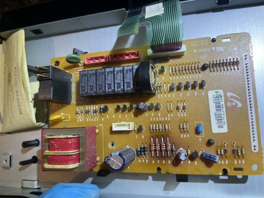 Microwave burned control board - Microwave was starting by itself. How we can see control board burned which cause a problem. Microwave burned control board - Microwave was starting by itself. How we can see control board burned which cause a problem.