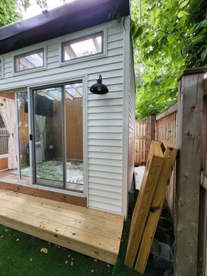 She Shed - Custom Design & Build - This client contracted us to dismantle her existing, very poorly constructed Guest Suite/She Shed completely redesign and custom build this replacement.
Features:
✅ Custom see through Plexiglass Ceiling/Roof
✅ Independent Sub-Panel & Power
✅ Custom Window Design, Frame & Install
✅ Two light sensing "porch lights"
✅ Three (3) GFCI Outlets
✅ Interior, Wall Mounted Light Fixture & Phone Charger/USB
✅ Custom, Precisely Measured, Cut & Installed from "deck," to accommodate for the uneven, turf covered rocks found beneath
✅ Residential Standard Siding, Flashing & J-Channel
✅ Air Conditioner Water Line/Port on the Exterior, Side - To let the portable A/C drain water outside of the structure
✅ Vinyl Flooring
✅ Custom Designed & Built Plant/Display Shelving along the top of the side walls
✅ Fully Insulated
🎥 Videos of the building process on our website & TikTok!
Still to date, one of our absolute favorite custom builds 🧰🏠 She Shed - Custom Design & Build - This client contracted us to dismantle her existing, very poorly constructed Guest Suite/She Shed completely redesign and custom build this replacement.
Features:
✅ Custom see through Plexiglass Ceiling/Roof
✅ Independent Sub-Panel & Power
✅ Custom Window Design, Frame & Install
✅ Two light sensing "porch lights"
✅ Three (3) GFCI Outlets
✅ Interior, Wall Mounted Light Fixture & Phone Charger/USB
✅ Custom, Precisely Measured, Cut & Installed from "deck," to accommodate for the uneven, turf covered rocks found beneath
✅ Residential Standard Siding, Flashing & J-Channel
✅ Air Conditioner Water Line/Port on the Exterior, Side - To let the portable A/C drain water outside of the structure
✅ Vinyl Flooring
✅ Custom Designed & Built Plant/Display Shelving along the top of the side walls
✅ Fully Insulated
🎥 Videos of the building process on our website & TikTok!
Still to date, one of our absolute favorite custom builds 🧰🏠