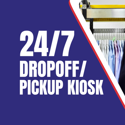 24/7 Drop-off / Pickup Kiosk - Introducing Eagle Cleaners' 24/7 Kiosk Service
Drop off and pick up your cleaning at your convenience... anytime! 24/7 Drop-off / Pickup Kiosk - Introducing Eagle Cleaners' 24/7 Kiosk Service
Drop off and pick up your cleaning at your convenience... anytime!
