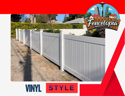 Vinyl Fence Style - We install vinyl fences and a sturdy double gates to give Seattle homes more privacy and a nice, fresh look. Low-maintenance, durable, and built to last. Vinyl Fence Style - We install vinyl fences and a sturdy double gates to give Seattle homes more privacy and a nice, fresh look. Low-maintenance, durable, and built to last.