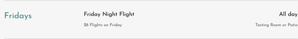 Friday Night Flight - Join us for $8 Flights on Friday!