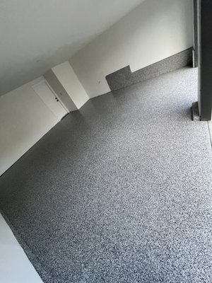 Epoxy Flake System - This project was a typical two car garage. What stood out to us was the 3 foot foundation wall that the customer wanted us to coat with epoxy as well. As you can see the project turned out really well. The customer couldn't have been happier and seeing their joy made that project stand out to us. Epoxy Flake System - This project was a typical two car garage. What stood out to us was the 3 foot foundation wall that the customer wanted us to coat with epoxy as well. As you can see the project turned out really well. The customer couldn't have been happier and seeing their joy made that project stand out to us.