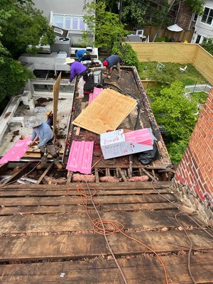 TPO Flat Roof Replacement - Before & After Photo of TPO Flat roof replacement. TPO Flat Roof Replacement - Before & After Photo of TPO Flat roof replacement.