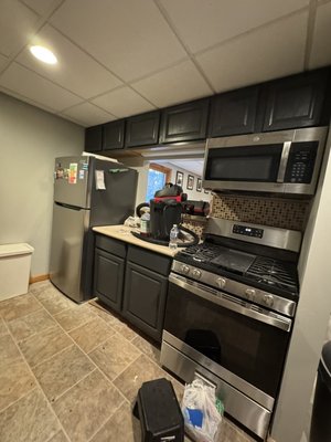 Man cave upgrade - This guy was tired of the glossy wood look in his man cave and called me to fix the issue. When the new color was applied I advised him he wouldn’t like the color and needed to go darker and he’s a happy camper now