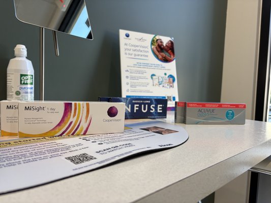 Contact Lenses That Truly Fit Your Life - From daily comfort to hard-to-fit eyes — contact lenses, perfected.
Whether you’re a first-time wearer or have struggled with dry eyes or blurry vision in contacts, we specialize in custom fittings and advanced lens options. Discover the convenience of lenses that feel better and perform all day. Contact Lenses That Truly Fit Your Life - From daily comfort to hard-to-fit eyes — contact lenses, perfected.
Whether you’re a first-time wearer or have struggled with dry eyes or blurry vision in contacts, we specialize in custom fittings and advanced lens options. Discover the convenience of lenses that feel better and perform all day.