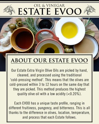 Oils & Vinegar - We carry over 70 different oils and vinegar for your culinary delight.  Many of our oils and vinegar are sold in refillable bottles.