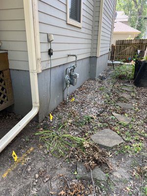 drainage work - This customer had water getting into their basement, we designed a new drainage plan and shaped/sloped around their house to ensure no more water could wreck their hard-earned equity in their home. drainage work - This customer had water getting into their basement, we designed a new drainage plan and shaped/sloped around their house to ensure no more water could wreck their hard-earned equity in their home.