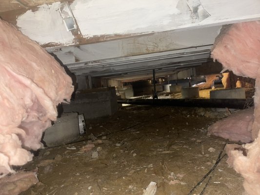 Cleaning Process in Crawl Space - This is how was it looks the crawl space before in Brentwood California Cleaning Process in Crawl Space - This is how was it looks the crawl space before in Brentwood California