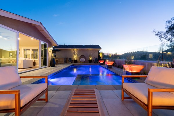 Newbury Park - Modern Pool, Spa & Baja Build - Brand new modern pool, spa, Baja with water led bowls. This project duration was about 3 months from start to finish! Newbury Park - Modern Pool, Spa & Baja Build - Brand new modern pool, spa, Baja with water led bowls. This project duration was about 3 months from start to finish!