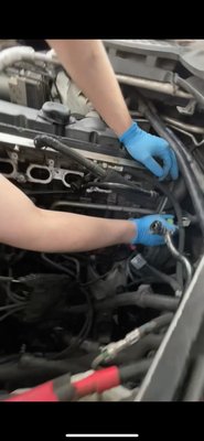 2009 BMW X5 Starter Replacement - Customer said car was not starting, ran diagnostic which led us to believe it was the starter. Starter replaced intake manifold reinstalled along with all vacuum lines. Vehicle turned right over. 2009 BMW X5 Starter Replacement - Customer said car was not starting, ran diagnostic which led us to believe it was the starter. Starter replaced intake manifold reinstalled along with all vacuum lines. Vehicle turned right over.
