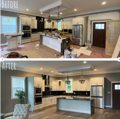 Before & After - Full interior painting .