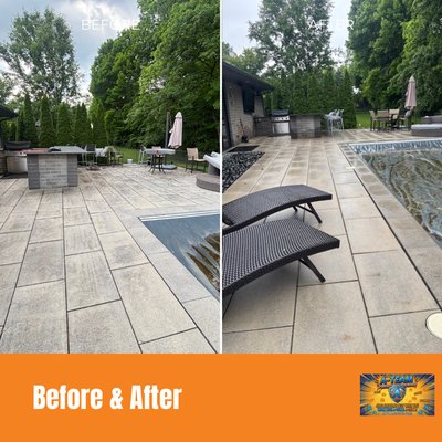 Centerville Clean Club Upgrade - This customer reached out to have their poolside pavers washed. Once they saw the quality of the pavers, they were happy to join the Clean Club membership and have the rest of their property washed as well for a low monthly payment.