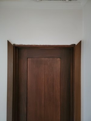 Wood Restoration - Client needed door trim replaced - we removed the damaged trim and fabricated a new piece, color matched, and installed new trim. Wood Restoration - Client needed door trim replaced - we removed the damaged trim and fabricated a new piece, color matched, and installed new trim.