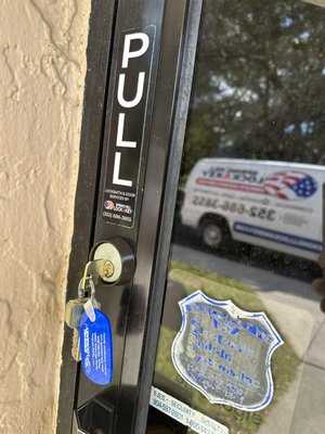Commercial Rekeying and Lock Upgrades - This job was called in on a Weekend from a Commercial Client who needed rekeying because they let go of an Employee that did not return there keys. We got right out there and installed a New Cylinder that has key control as well as a Security Collar to prevent the cylinder from being wrenched out of the door. We cut him 6 Keys onsite and Stamped each key with a Identification Number for purposes of tacking who was issued each key on a separate worksheet for key control now the employee signs off they have a Key when one is Issued. Commercial Rekeying and Lock Upgrades - This job was called in on a Weekend from a Commercial Client who needed rekeying because they let go of an Employee that did not return there keys. We got right out there and installed a New Cylinder that has key control as well as a Security Collar to prevent the cylinder from being wrenched out of the door. We cut him 6 Keys onsite and Stamped each key with a Identification Number for purposes of tacking who was issued each key on a separate worksheet for key control now the employee signs off they have a Key when one is Issued.