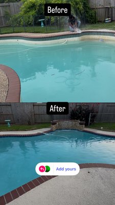 Full Pool Remodel June 2025 - We transformed a pool from the ground up. We gave an old-school pebble stone spray deck a more modern design, utilizing a new cooling finish to keep your feet from blistering in hot concrete. 3 dazzling waterfalls. A new blue finish plaster and new, elegant pool tiles. We'll re-invigorate your swimming pool!