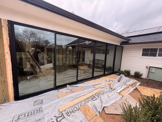 Exterior Sliding Doors - These are exterior sliding doors that we install out of aluminum frame.